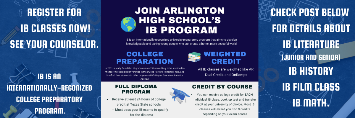 Register for IB Classs Now See your Counselor