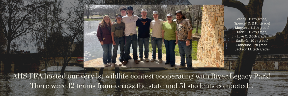 AHS hosted our very 1st wildlife contest at River Legacy Park. 1
