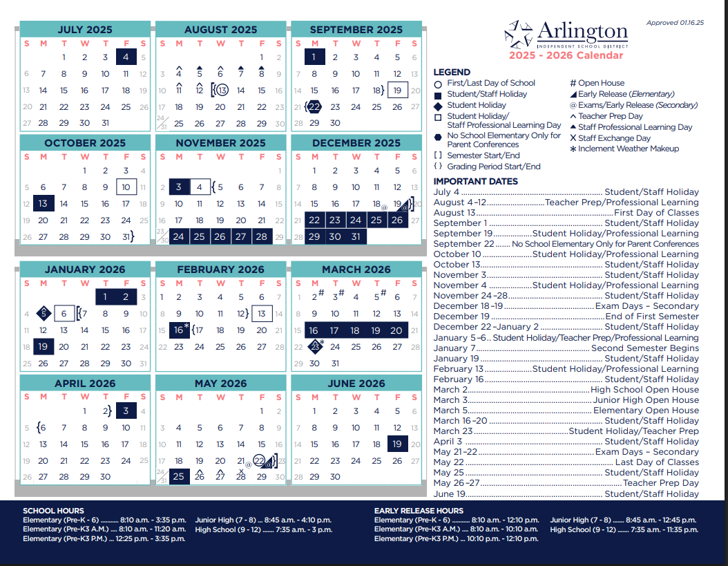 School is out for Summer Vacation Arlington High School