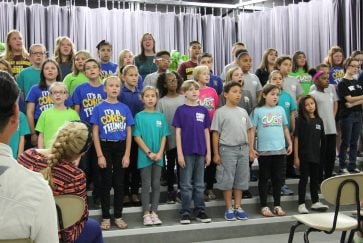 Corey students sing at the school's 30th anniversary open house
