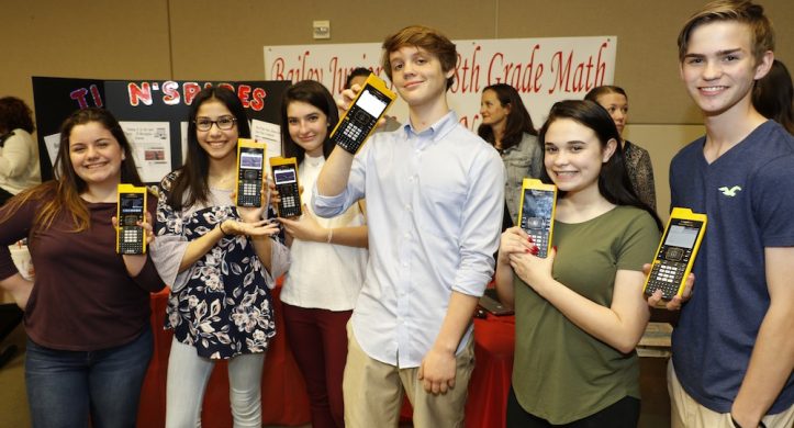 Students at the 2017 TI Grant Showcase