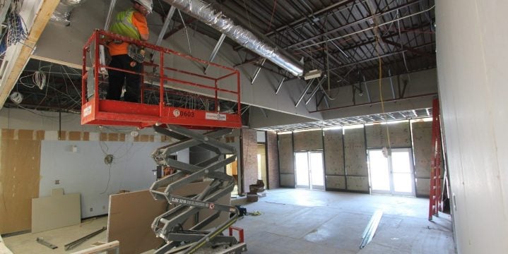 Construction inside Foster Elementary