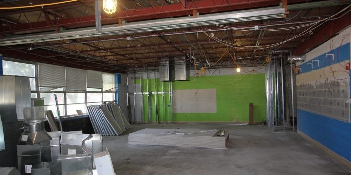 Classroom under construction at Thornton Elementary