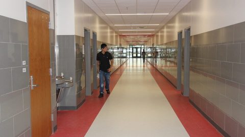Hallway in Sam Houston's new classroom addition