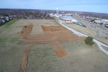 Aerial photo of future Ag Center site