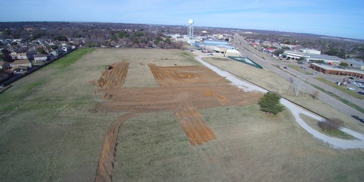 Aerial photo of future Ag Center site