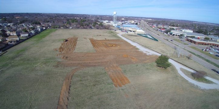 Aerial photo of future Ag Center site