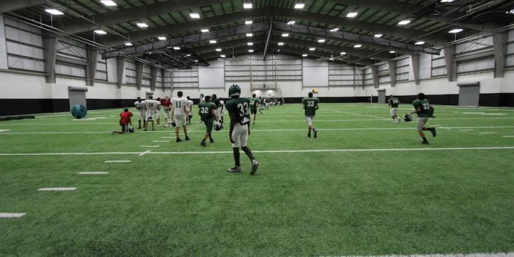 Football practice in the AHS MAC