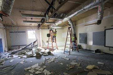 Construction beginning at Blanton - demolition