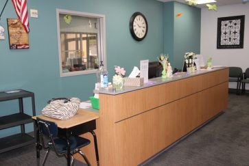 Farrell's renovated reception area