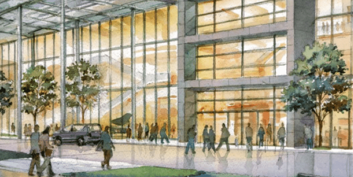 Artist concept of the future Fine Arts Center