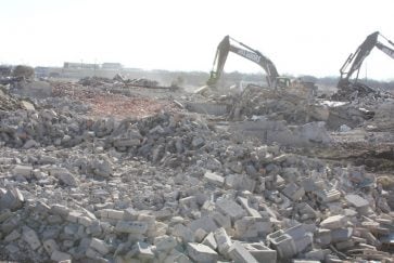 Rubble of Hutcheson after it was torn down