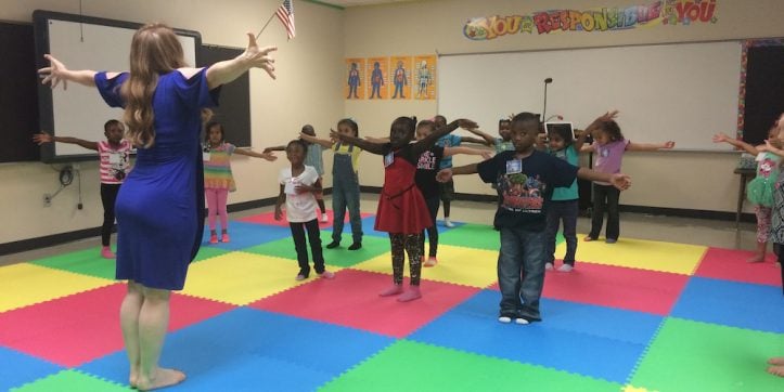 Jones students in dance class on the first day of school