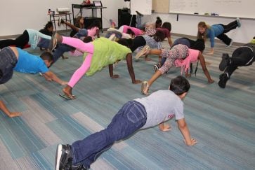 Students in dance class at Jones Academy