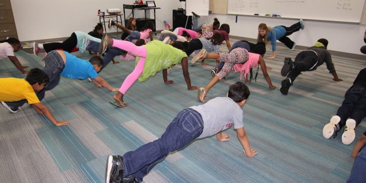 Students in dance class at Jones Academy