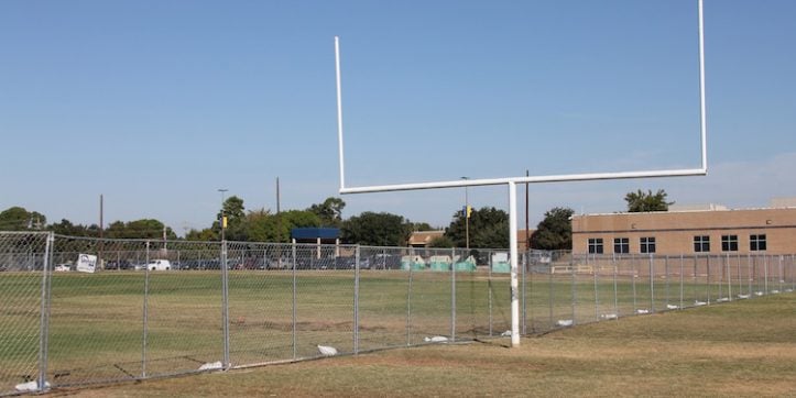 Fencing put in in preparation for construction of the Lamar MAC