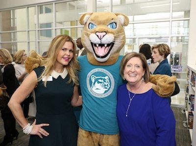 Namesake Sandy McNutt with Principal Orsini at the McNutt Elementary dedication