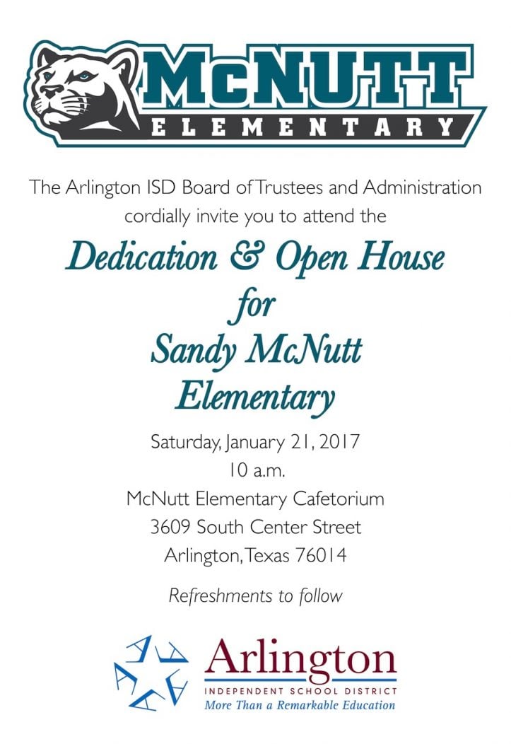 McNutt dedication invitation