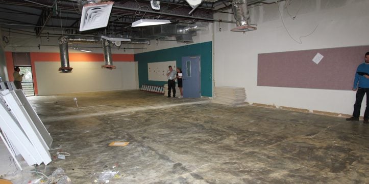 Classroom in construction at Miller Elementary