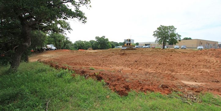 Groundwork for future outdoor performance area at Jones Academy