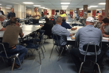 Pre-bid meeting at Sam Houston High School