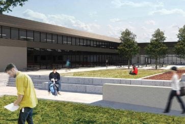 Rendering of Sam Houston classroom addition