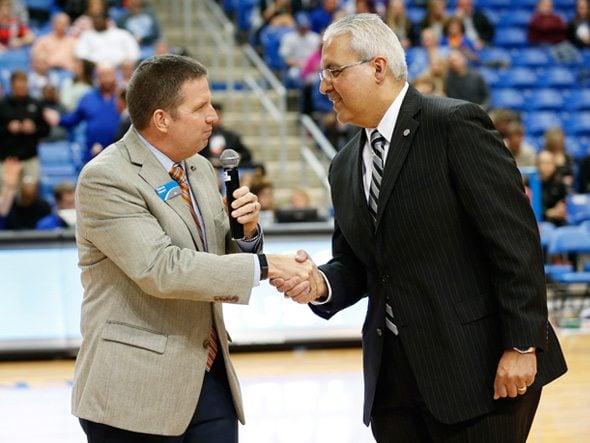 Texas Trust announcement at UTA basketball game