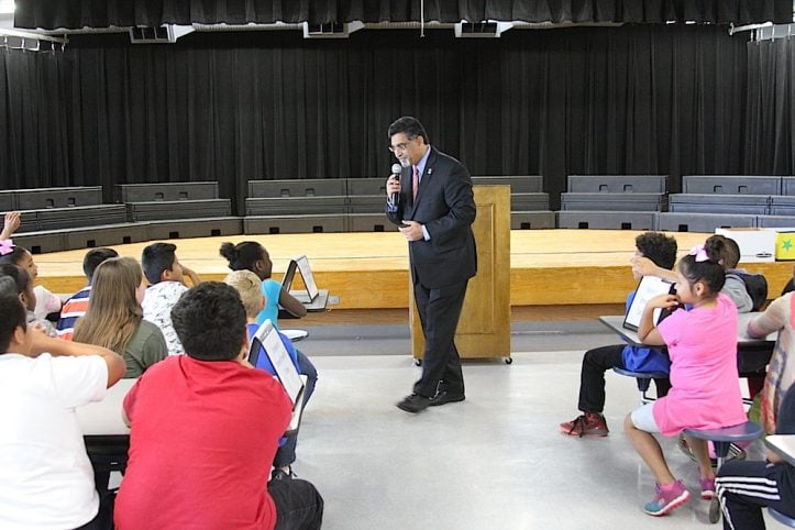 UTA's president speaks to Jones Academy students