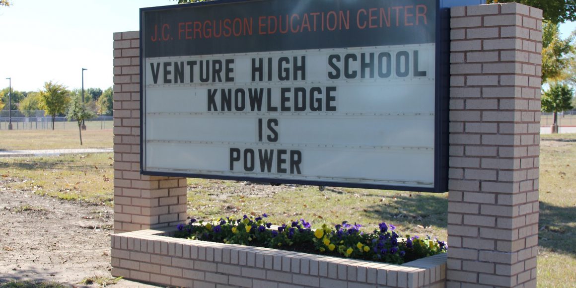 Venture sign in front of Ferguson Education Center