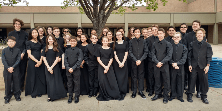 Boles junior high students in their new orchestra uniforms