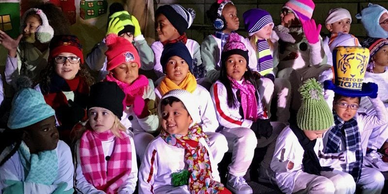 First-grade Jones students at their performance of "Snowmen at Night"