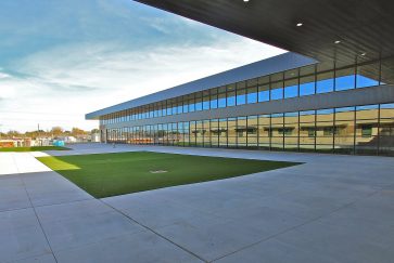 Exterior view of Sam Houston High School's new cafeteria