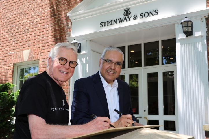 Dr. Cavazos and Dan Dipert at Steinway