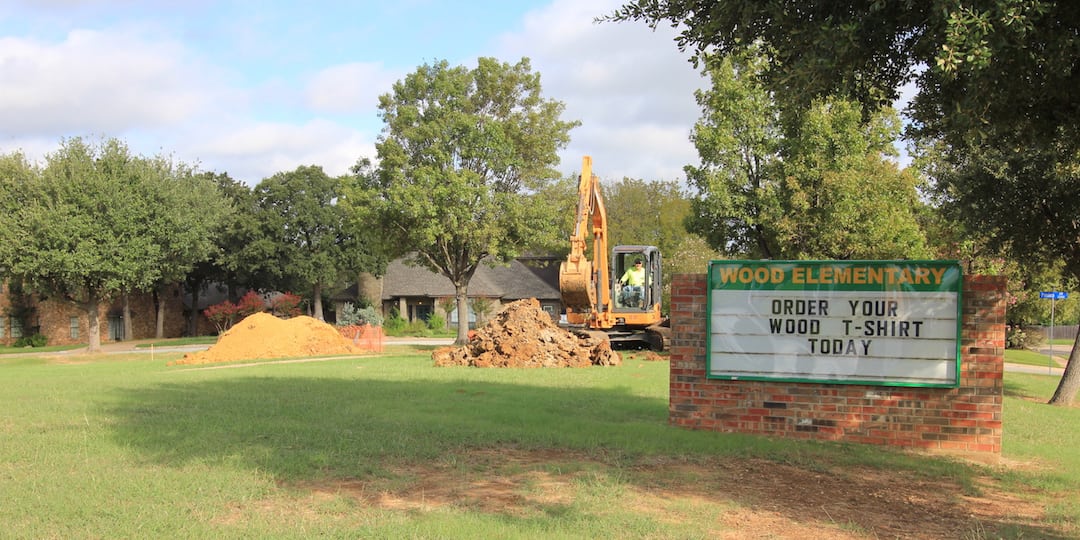 Construction beginning at Wood Elementary to move utility line