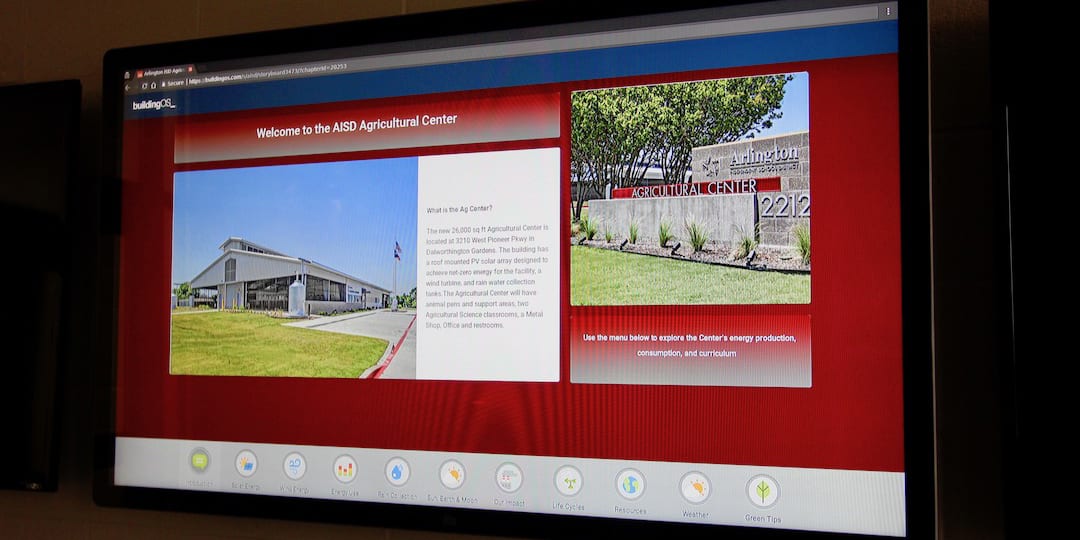 Ag Center dashboard at front entrance