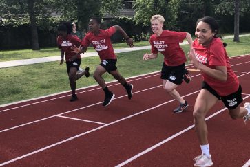 Bailey Junior High students sprint on their new track