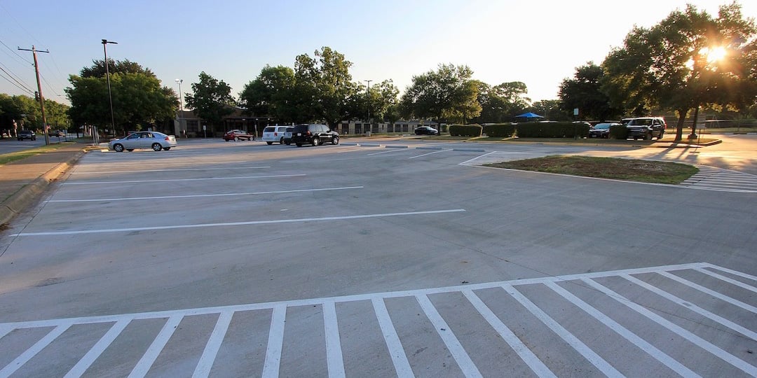 New concrete parking lot at Kooken Elementary
