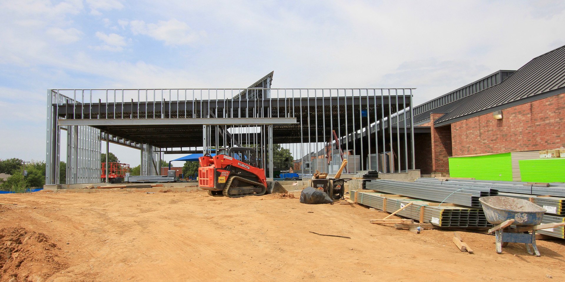 Wood Elementary library addition construction