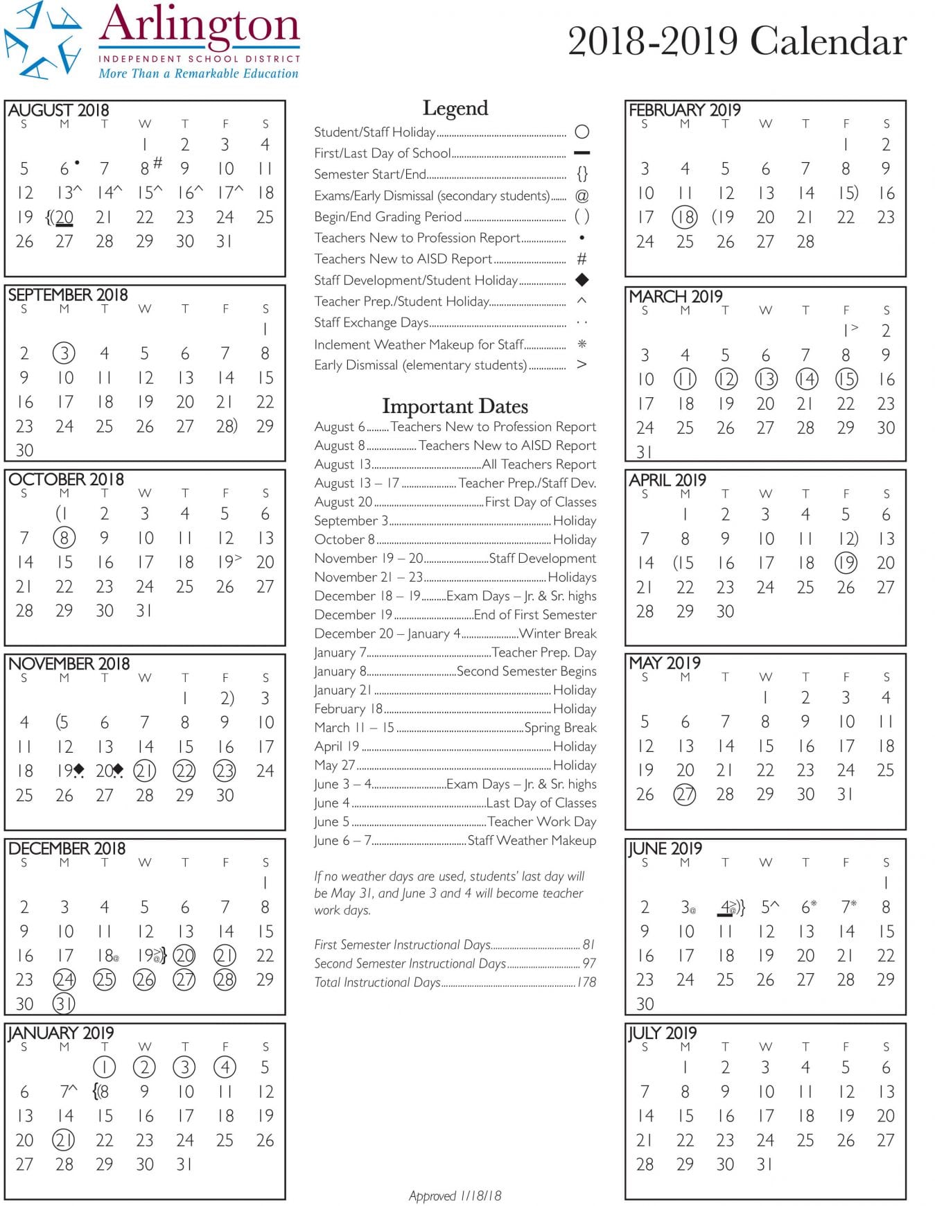 AISD Calendar - Bowie High School