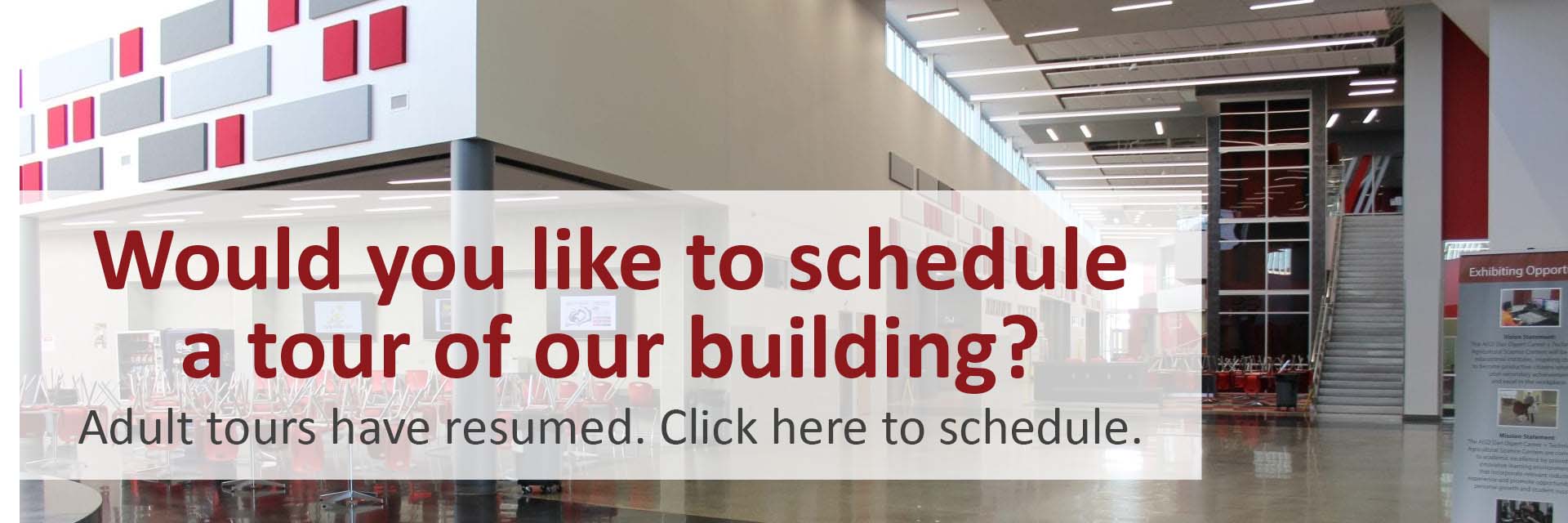 Would you like to schedule a tour of our building? Click here.