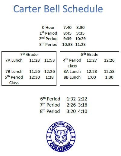 Attendance & Schedules - Carter Junior High