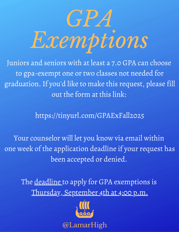 GPA Exemptions Flyer Fall 2025