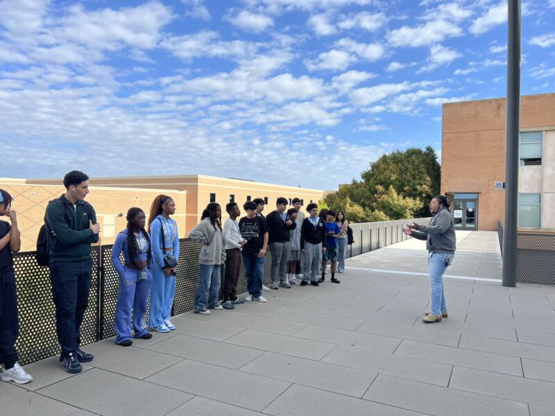 Image for the Tweet beginning: Lamar PTECH freshman visited TCC