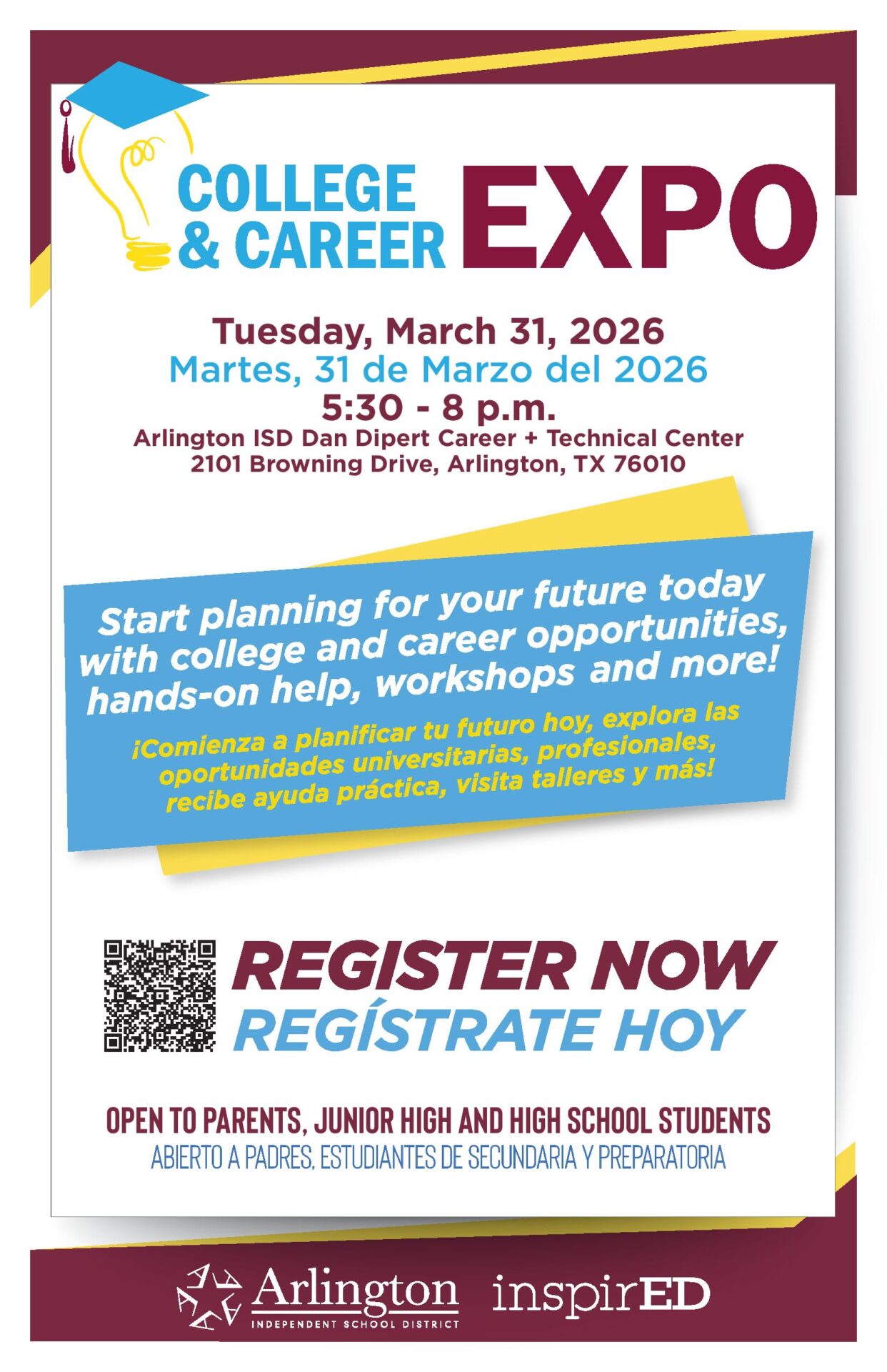 2026 College Career Expo POSTER 11x17 English Spanish 1 1 1 page 001 scaled