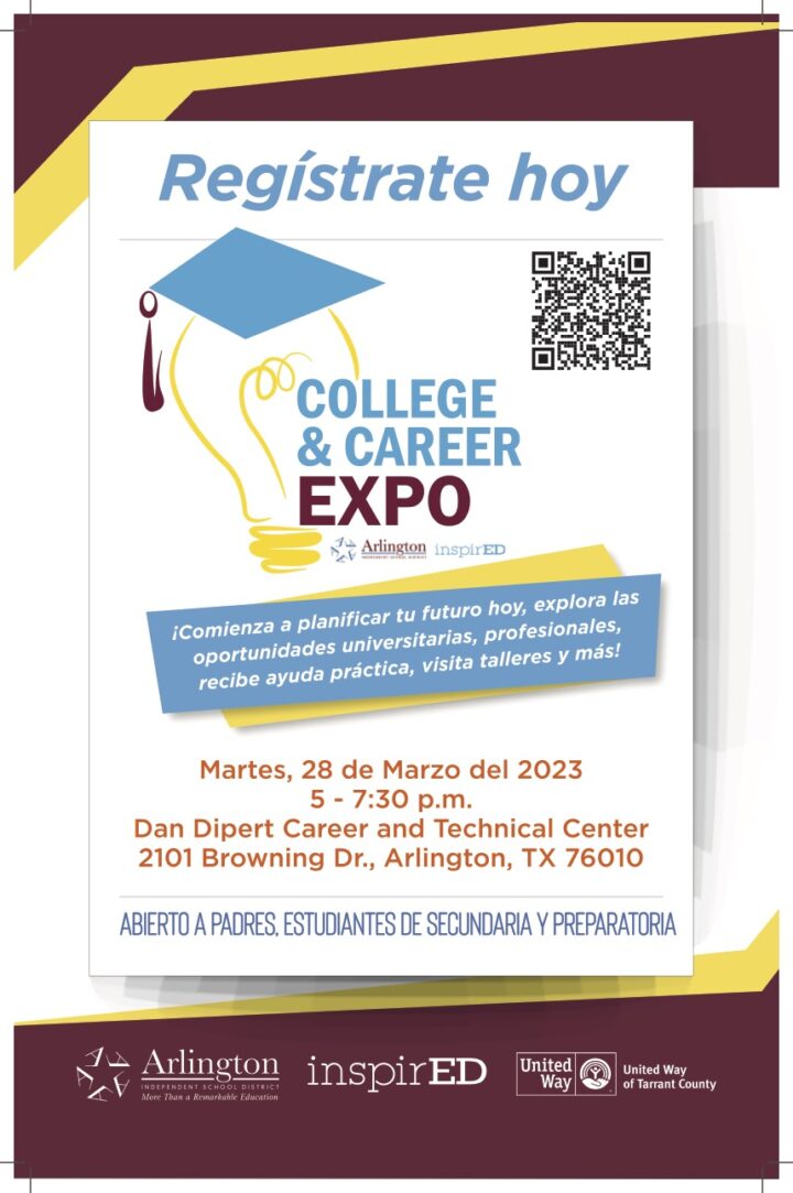 2023 College Career Expo Register poster ENG SPA 11
