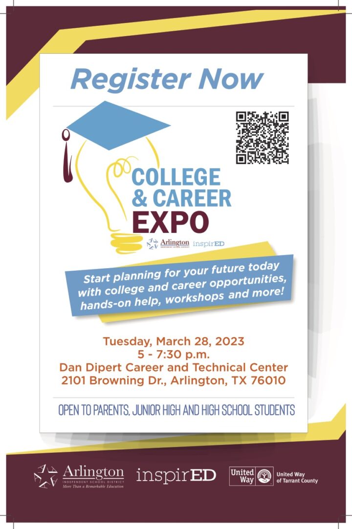 2023 College Career Expo Register poster ENG SPA 11x17 1