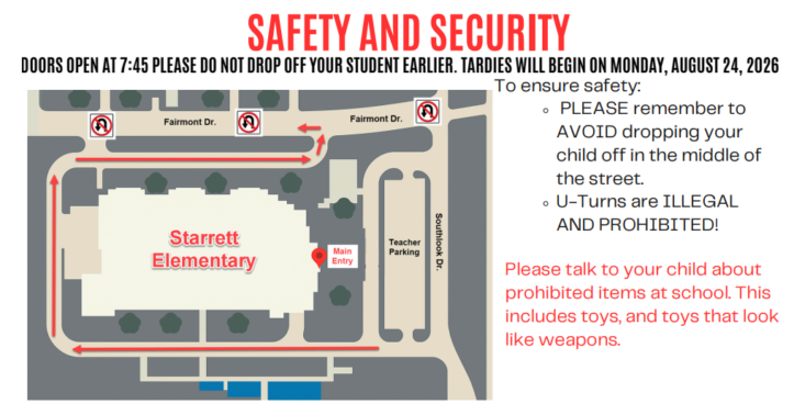 Drop off map of starrett elementary.