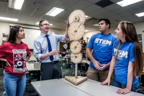 Martin STEM Academy teacher and students