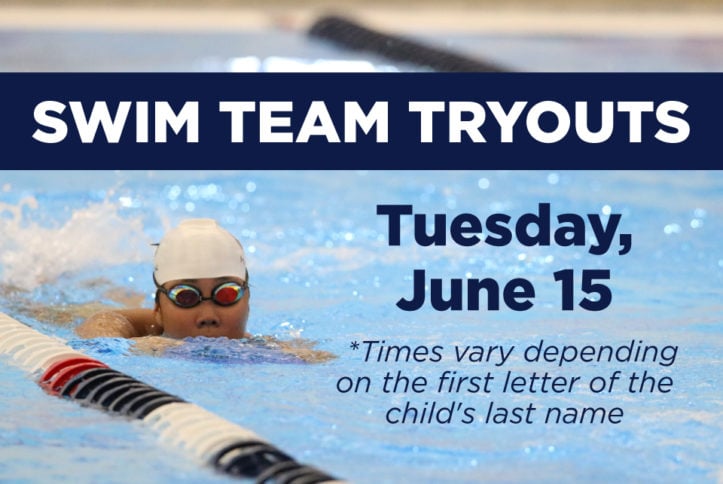 Swim team tryouts are June 15