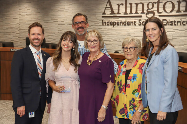 Arlington ISD student of the month honored at board meeting